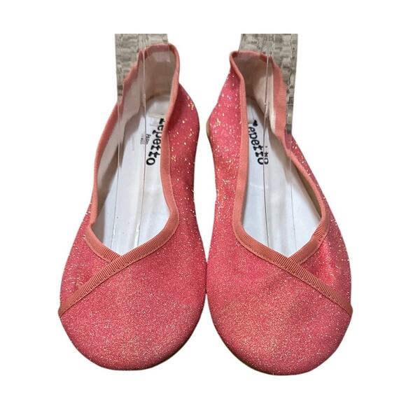 Repetto Paris Pink Glitter Ballet Flats Made in France Size 8 - Picture 1 of 7